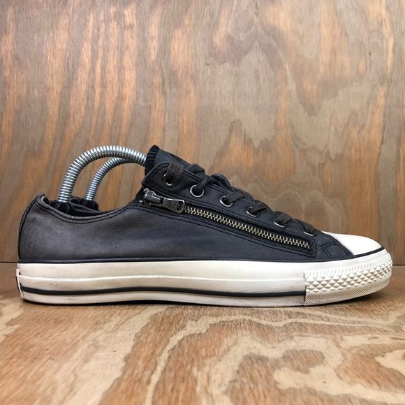 Converse X John Varvatos Double Zip Grey Leather Sneakers